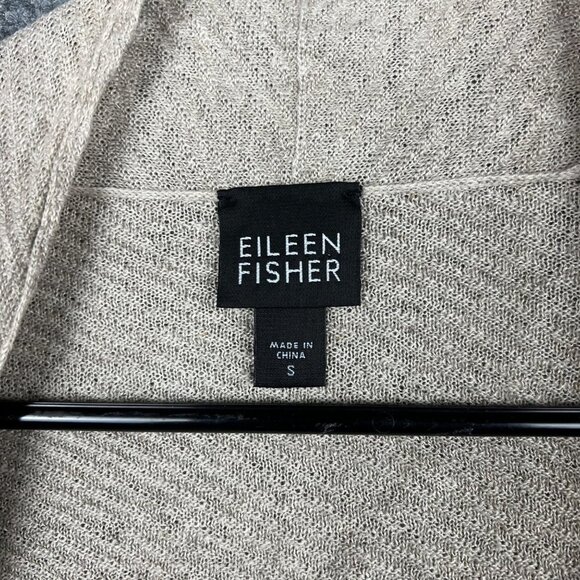 Eileen Fisher Open Front Linen Blend Long Sleeve Cardigan Sweater Linen Size S - Picture 5 of 8